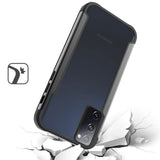 For Samsung Galaxy S20 FE /Fan Edition Hybrid Aluminum Alloy Metal Clear Transparent Back PC TPU Frame Shockproof Black Phone Case Cover