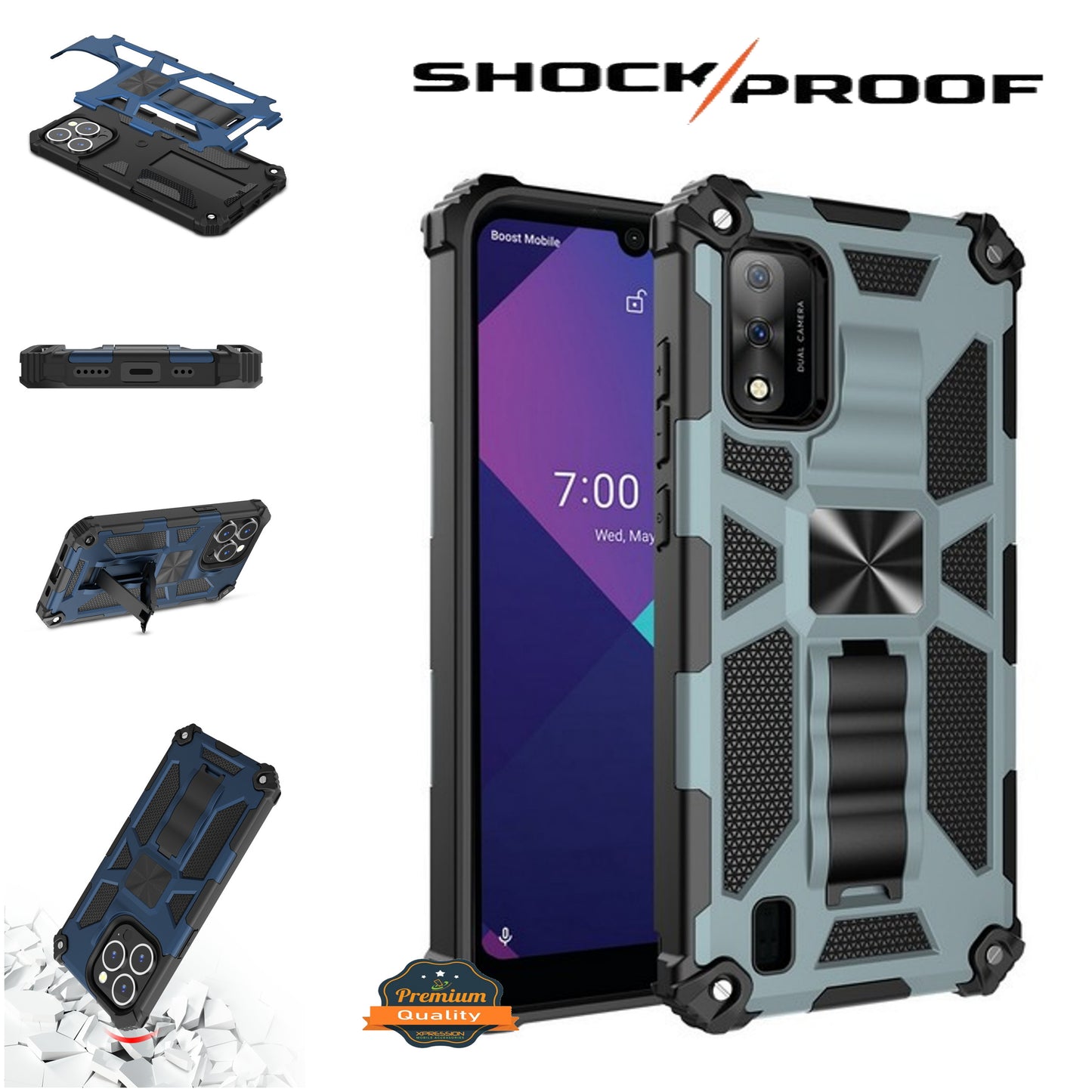For Motorola Moto G Stylus 5G 2021 Built in Magnetic Kickstand, Military Hybrid Bumper Heavy Duty Dual Layers Rugged Phone Case Cover