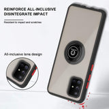 For Motorola Edge 20 Lite Hybrid Protective PC & TPU Shockproof with 360° Rotation Ring Magnetic Metal Stand & Covered Camera  Phone Case Cover