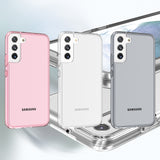For Samsung Galaxy S22 Premium Clear Full Transparency Thick Hybrid Hard PC Shell & Soft TPU Shock-Absorption Bumper Transparent Phone Case Cover