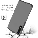 For Cricket Icon 4 Ultra Slim Shock Absorption 2in1 Tuff Hybrid Dual Layer Hard PC TPU Rubber Frame Armor Defender Gray Phone Case Cover