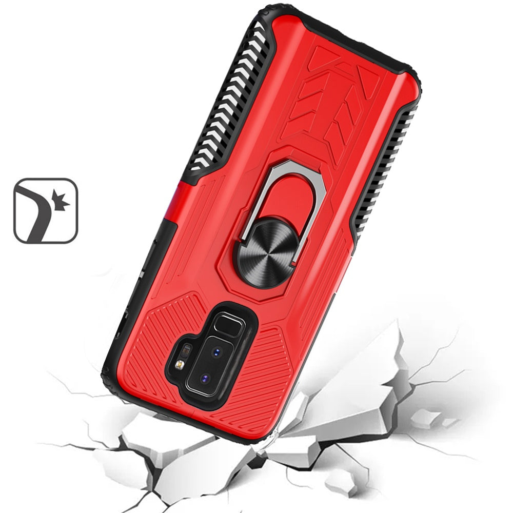 For Samsung Galaxy S9 /S9 Plus Military Grade Hybrid Heavy Duty 2 in 1 Protective Hard PC and Silicone with Ring Stand Holder Phone Case Cover