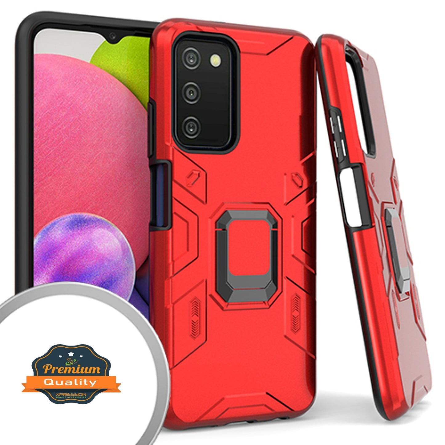 For Motorola Moto G Stylus 2022 4G Hybrid Heavy Duty Armor Protective Bumper with 360° Degree Ring Holder Kickstand Phone Case Cover