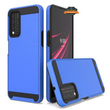 For T-Mobile Revvl 6 Pro 5G /Revvl 6 5G Slim Fit Rugged TPU + Hard PC Brushed Metal Texture Hybrid Dual Layer Armor  Phone Case Cover