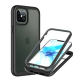 For Apple iPhone 13 Mini (5.4") Full Body Armor Slim Hybrid Double Layer Hard PC + TPU Transparent Back Rugged Shockproof  Phone Case Cover