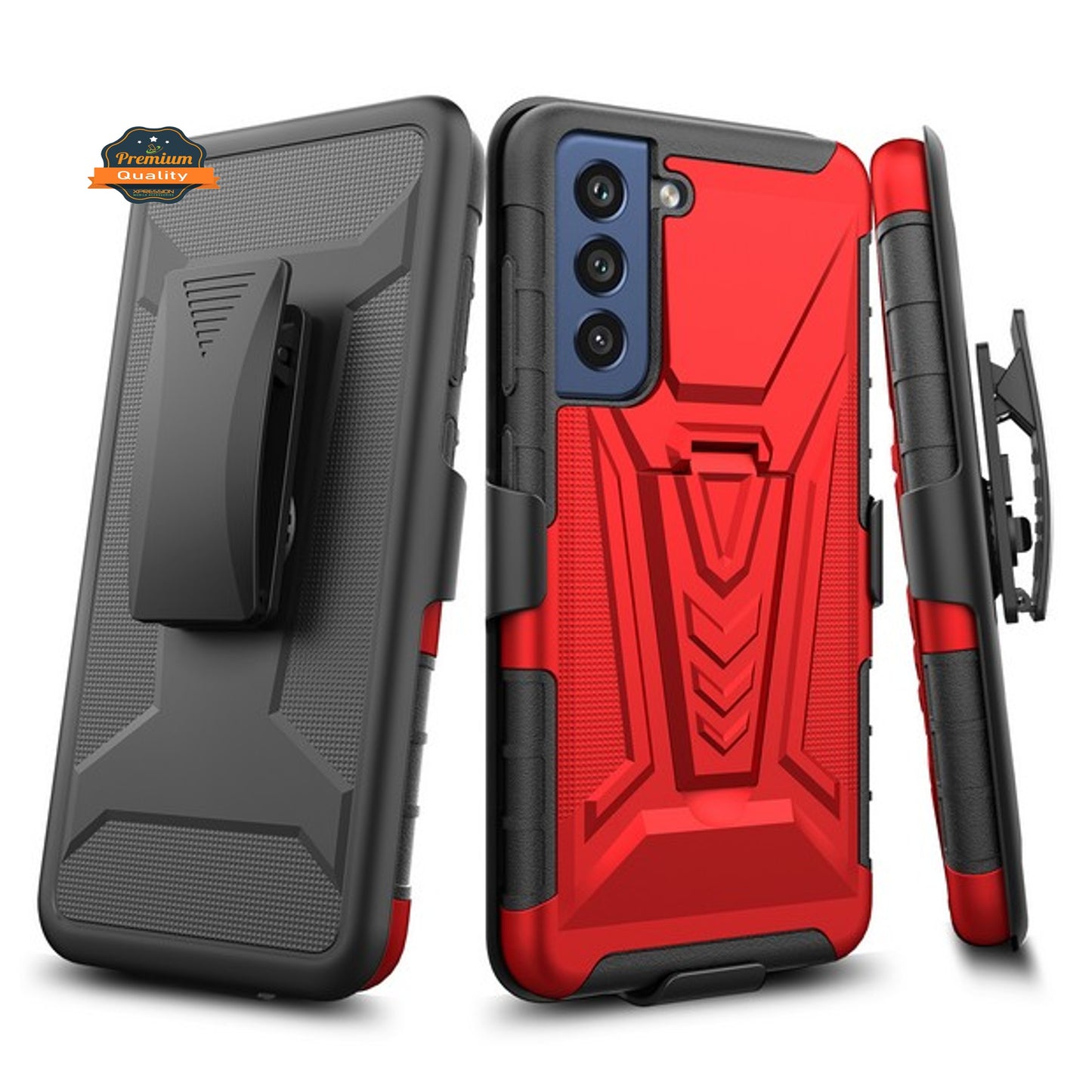 For Samsung Galaxy S21 FE /Fan Edition Hybrid Armor Kickstand with Swivel Belt Clip Holster Heavy Duty 3 in 1 Shockproof Phone Case Cover