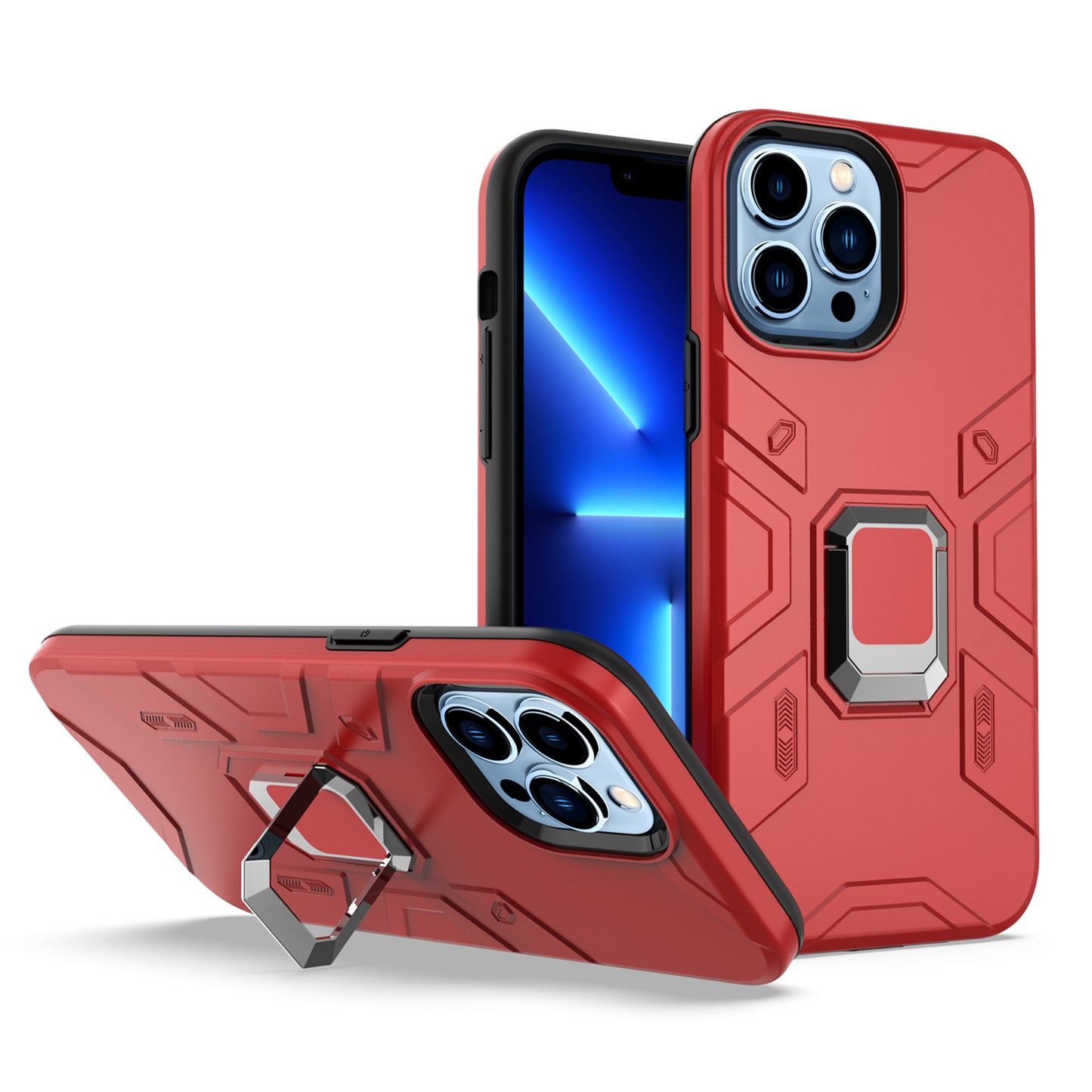 For Apple iPhone 13 Pro Max /6.7" Slim Rugged Shockproof Hybrid with Magnetic Ring Stand Holder Phone Case Cover