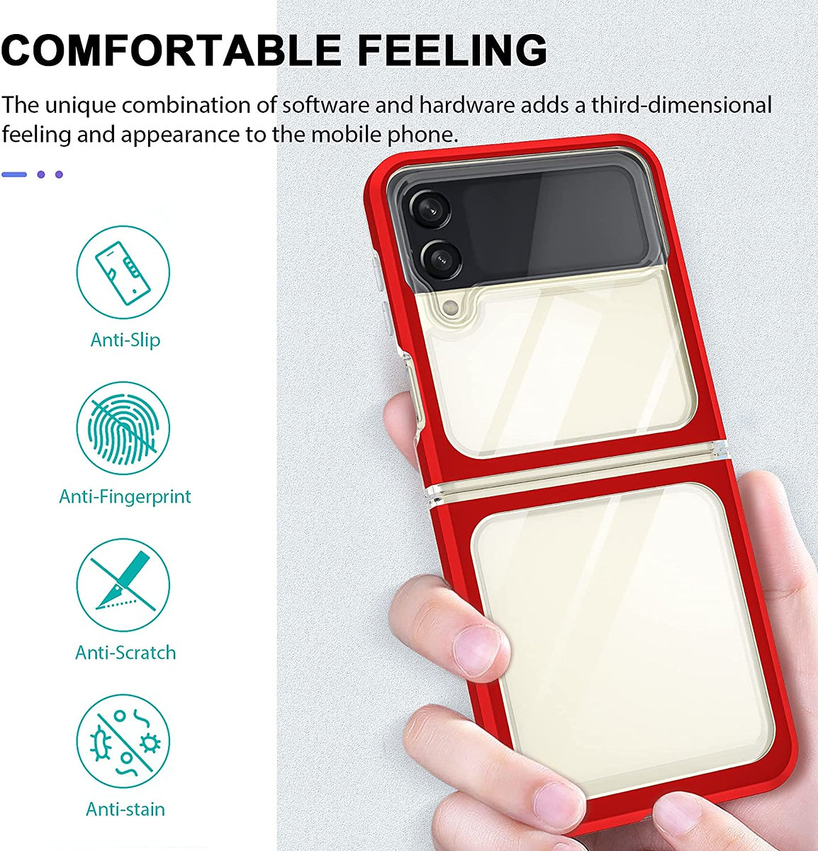 For Samsung Galaxy Z Flip 4 5G Clear Crystal Transparent Shock Absorption Hybrid Slim Hard PC Anti-Scratch Shell Protective Phone Case Cover