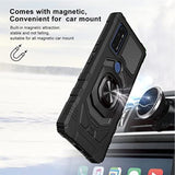 For Samsung Galaxy A22 5G Hybrid Magnetic Car Mount Ring Kickstand Stand Holder Full-Body Armor Protective [Military Grade]  Phone Case Cover
