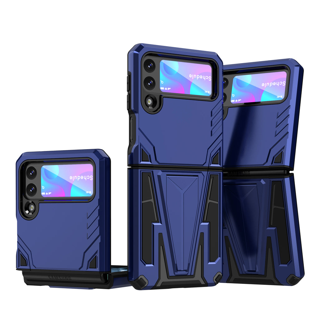 For Samsung Galaxy Z Flip 3 5G Hybrid Armor Rugged with Kickstand, Supports Magnetic Car Mount Dual Layer Hard PC Protective Phone Case Cover