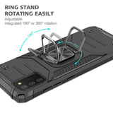 For Samsung Galaxy A02s Armor Hybrid with Ring Holder Kickstand Shockproof Heavy-Duty Durable Rugged Dual Layer  Phone Case Cover