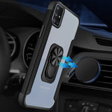 For Samsung Galaxy A71 5G Clear Military Grade Design Hybrid Protective with Ring Holder Kickstand [Magnetic Car Mount Feature]  Phone Case Cover