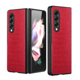 For Samsung Galaxy Z Fold 3 5G Ultra Slim Thin PU Leather Flip Snap On Hybrid Shockproof TPU PC Hard Shell Durable  Phone Case Cover