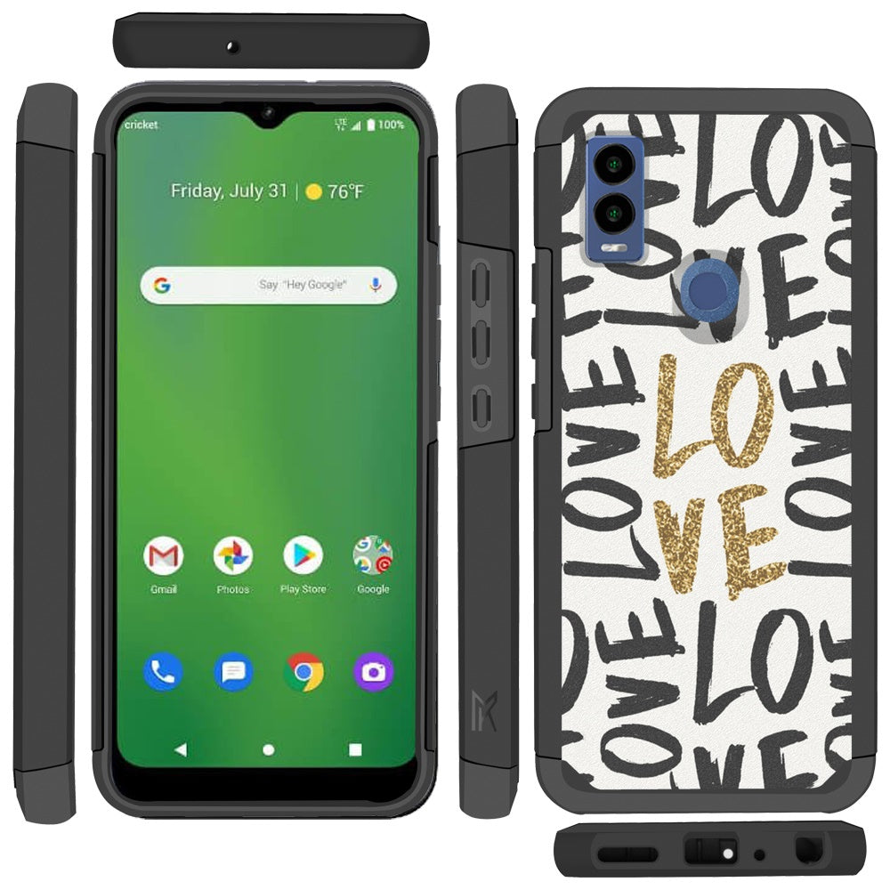 For Cricket Innovate E 5G (E Version 2022) Graphic Design Pattern Hard PC TPU Tough Hybrid Shockproof Frame Phone Case Cover