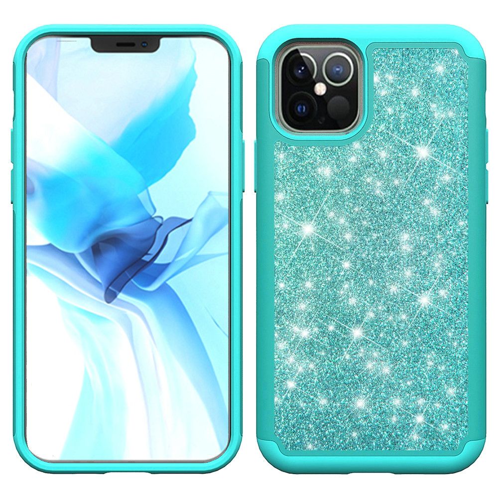 For Apple iPhone 13 Pro (6.1") Glitter Sparkle Bling Shinny Hybrid Slim Rhinestone 2 in 1 Hard PC & Soft TPU Rugged Protective Phone Case Cover
