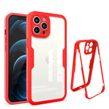 For Apple iPhone 12 /Pro Max Transparent Case with PET Screen Protector Slim Full Body Shockproof Hard PC & TPU Hybrid Protective  Phone Case Cover