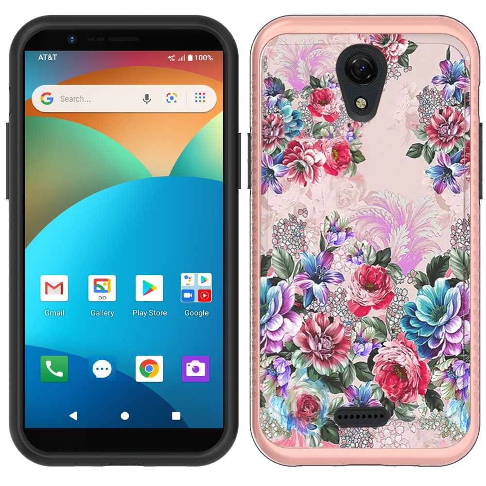 For Cricket Icon 2 Cute Design Printed Pattern Fashion Brushed Texture Shockproof Dual Layer Hybrid Slim Protective Had PC + TPU Rubber Phone Case Cover