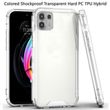For Motorola Edge 20 Lite Colored Shockproof Transparent Hard PC + Rubber TPU Hybrid Bumper Shell Ultra Thin Slim Protective  Phone Case Cover