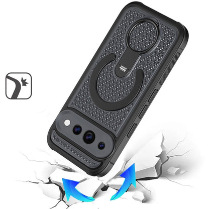 Phone Case for Google Pixel 11 Pro XL Magnetic Honeycomb Hybrid Rugged Armor Ring Kickstand Dual Layer Shock Absorbing Hard PC Soft TPU Cover