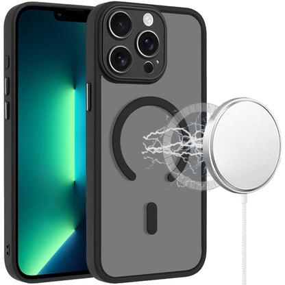 Phone Case for Apple iPhone 13 Pro Matte Frosted Magnetic Back Hybrid Hard PC Soft TPU Camera Protection Slim Shock Absorbing Anti Fingerprint Cover