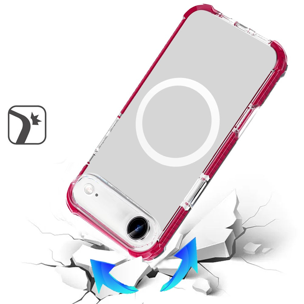 For Apple iPhone 17 Air (6.6") Magnetic Acrylic Case Transparent Back, Rugged Colorful Frame, Shockproof Hybrid, MagSafe Compatible Case Cover
