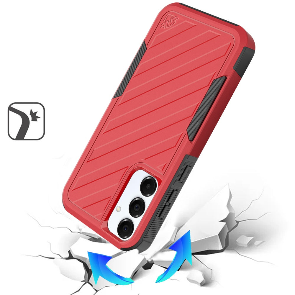 For Apple iPhone 17E /16E Rugged 2in1 Armor Combo Belt Clip Holster, Non-Slip Tough Hybrid lined Shockproof Case Case Cover Red+Black