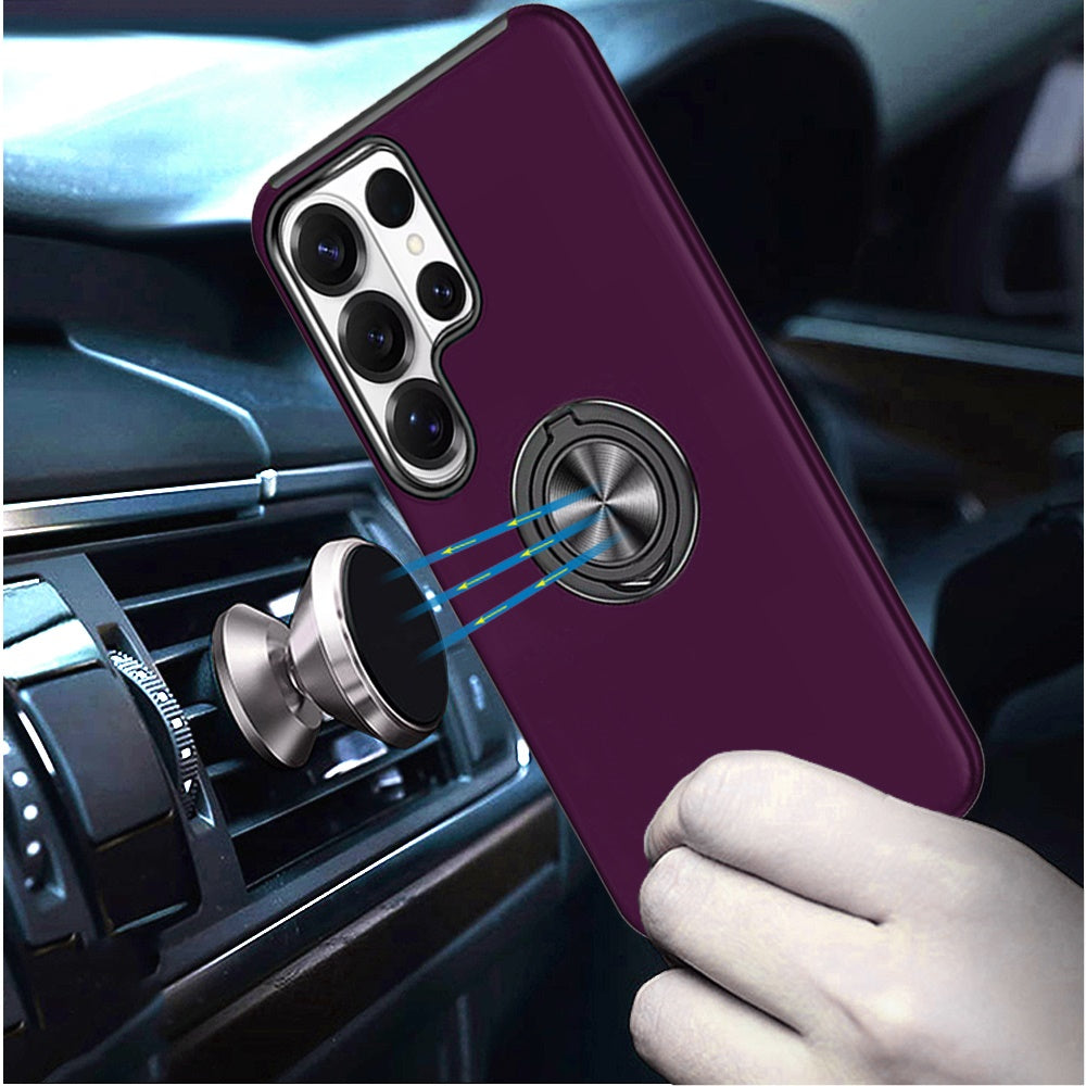 Invisible Ring Stand Shockproof Anti Slip Durable Grip Protective Hybrid Fit Magnetic Car Mount Holder