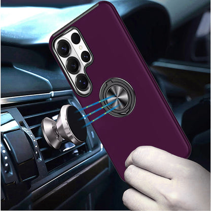 Invisible Ring Stand Shockproof Anti Slip Durable Grip Protective Hybrid Fit Magnetic Car Mount Holder