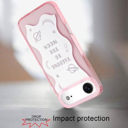 For Apple iPhone 17 Stylish Pattern Fashion IMD Printed Design TPU Double Layer Slim Shockproof with Magnetic Back Case Cover Talking to the moon