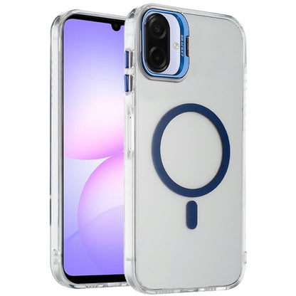 Phone Case for Samsung Galaxy A08 4G, A07 5G, A07 4G Clear Metallic Camera Stand Magnetic Hybrid TPU Shockproof Grip Camera Protection Kickstand Durable Armor Cover