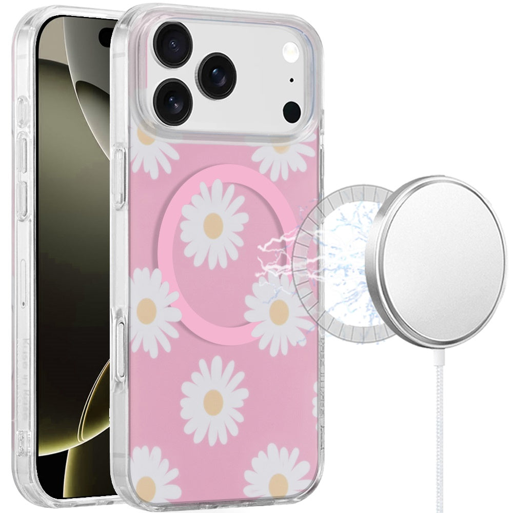 For Apple iPhone 17E /16E Stylish Pattern Fashion IMD Printed Design TPU Double Layer Slim Shockproof with Magnetic Back Case Cover