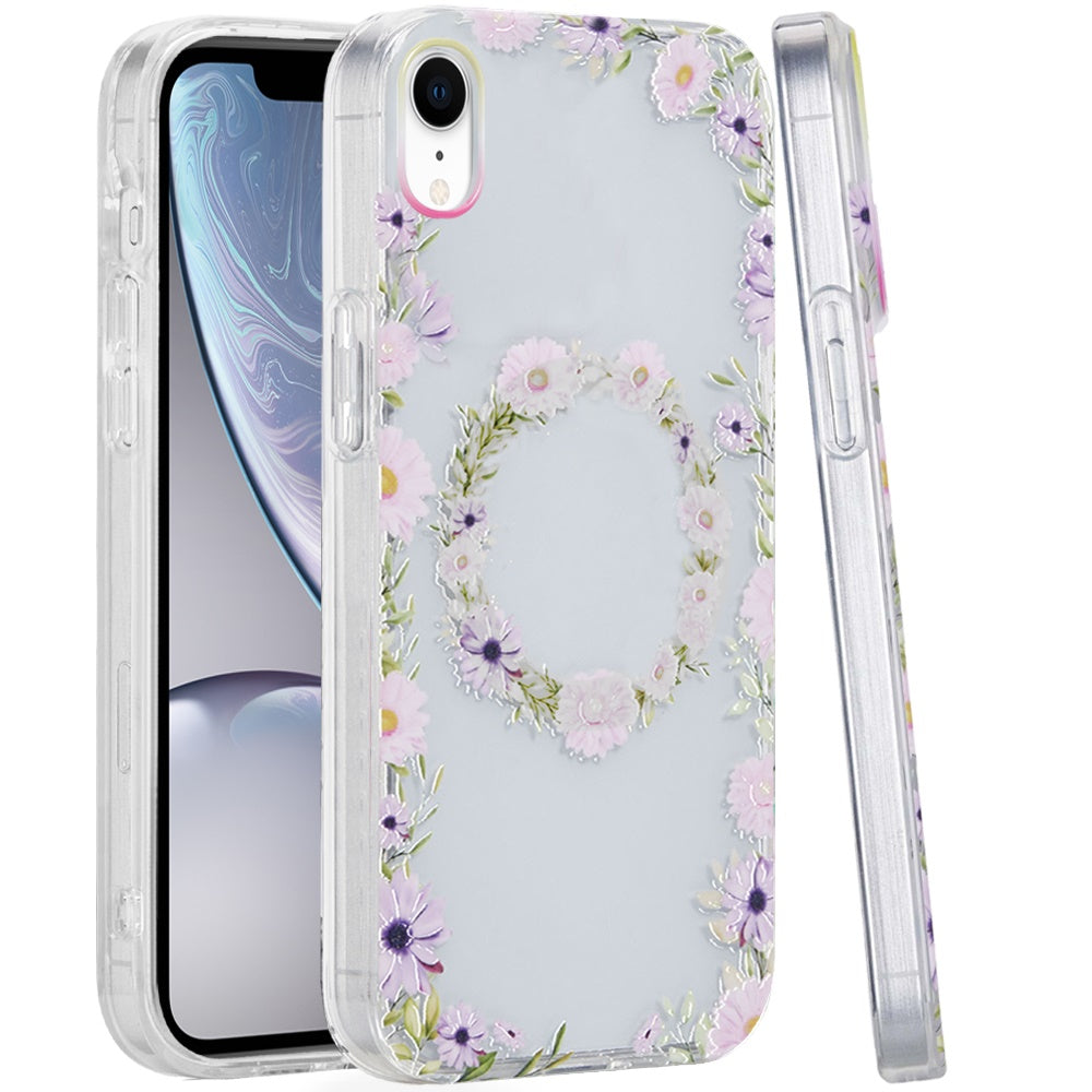 For Apple iPhone XR Fashion Layer Design Slim IMD TPU Protective, Shockproof Hybrid Stylish Durable Hard PC Case Cover