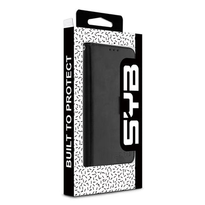 For Leather Wallet Folio Case with Credit Card Slots Pouch Cover for Apple iPhone 16 Plus - Black Case Cover Black