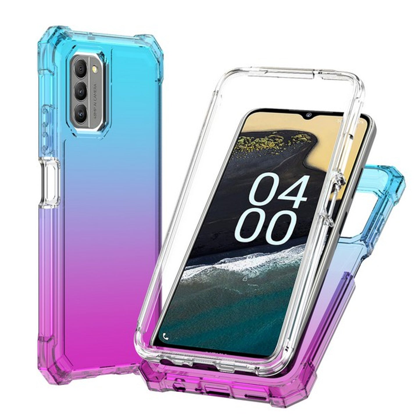 For Boost Mobile Summit 5G 2024 Hybrid 2in1 Front Bumper Frame Cover Square Edge Shockproof Soft TPU + Hard PC Anti-Slip Heavy Duty Case Cover