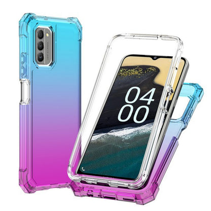 For Boost Mobile Summit 5G 2024 Hybrid 2in1 Front Bumper Frame Cover Square Edge Shockproof Soft TPU + Hard PC Anti-Slip Heavy Duty Case Cover