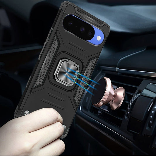 Phone Case for Google Pixel 11 / 11 Pro Magnetic Car Mount Hybrid Ring Stand Shockproof Rugged Grip Armor Heavy Duty Protective TPU Durable Cover