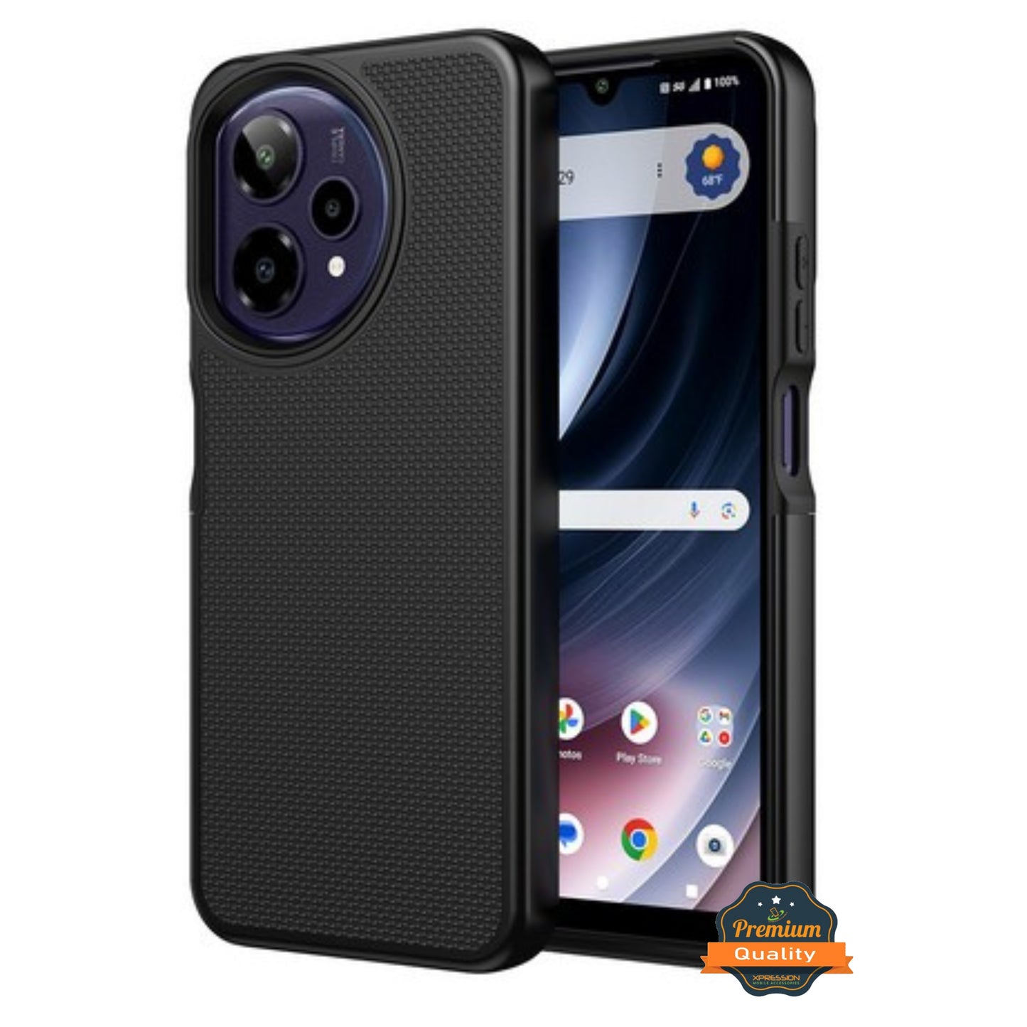For AT&T Motive Pro 2 Dual Layer Slim & Tough Hybrid Shockproof Heavy Duty Rubber TPU Matte with Textured Rugged Shell Protection Case Cover
