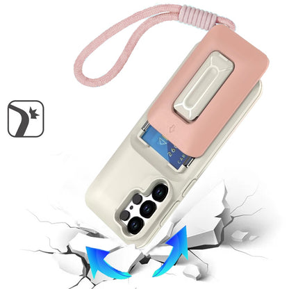 For Samsung Galaxy S26 Ultra Wallet Case with 2- Credit Card Holder, Wrist Strap & Kickstand Hybrid Shockproof TPU Case Cover