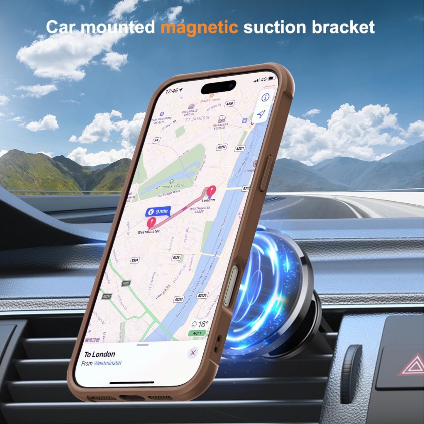 For Apple iPhone 13 Translucent Matte Finish, MagSafe Compatible, Built-in Ring Stand, Shockproof Protective Back Case Cover