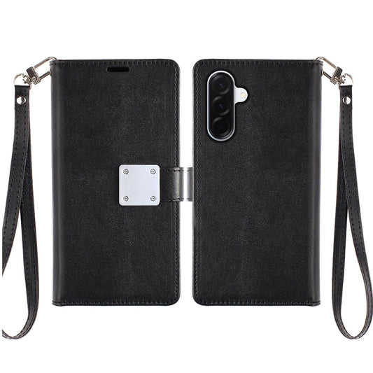For Samsung Galaxy A37 Wallet Cases PU Leather with Credit Card /ID /Cash Holder Slot Dual Flip Book Pouch, Stand and Strap Case Cover