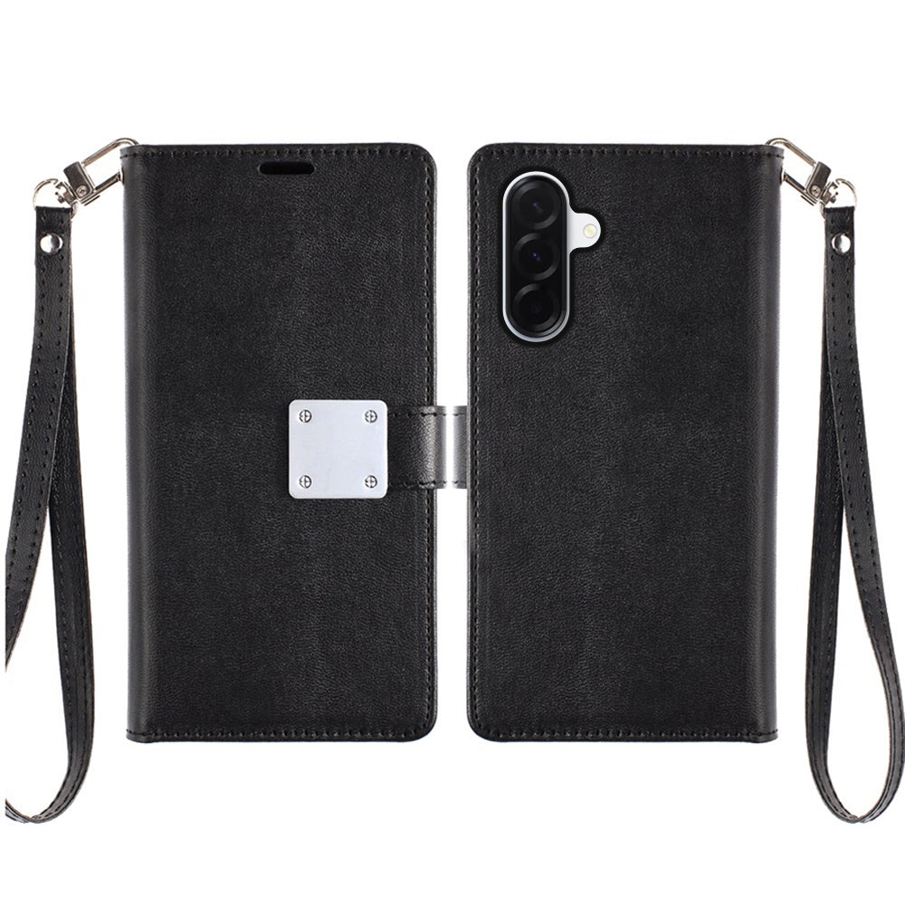 For Samsung Galaxy A37 Wallet Cases PU Leather with Credit Card /ID /Cash Holder Slot Dual Flip Book Pouch, Stand and Strap Case Cover