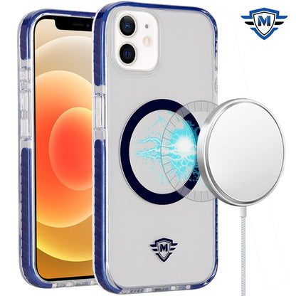 For Apple iPhone 16 Plus (6.7") Premium Hybrid Clear TPU Circle Magnetic [Compatible with MagSafe] Shockproof Color Frame Bumper Case Cover