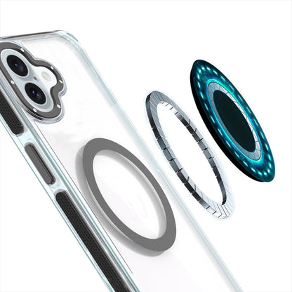 For Samsung Galaxy S23+ Plus Transparent back with Colorful Frame Strong Magnetic Circle [Compatible with Magsafe] Shockproof Case Cover Clear Black