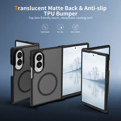 Phone Case for Samsung Galaxy Z Fold 8 Magnetic Matte Hybrid Shockproof Smooth Grip Durable Camera Protection Anti-Slip Soft Touch TPU Armor Cover