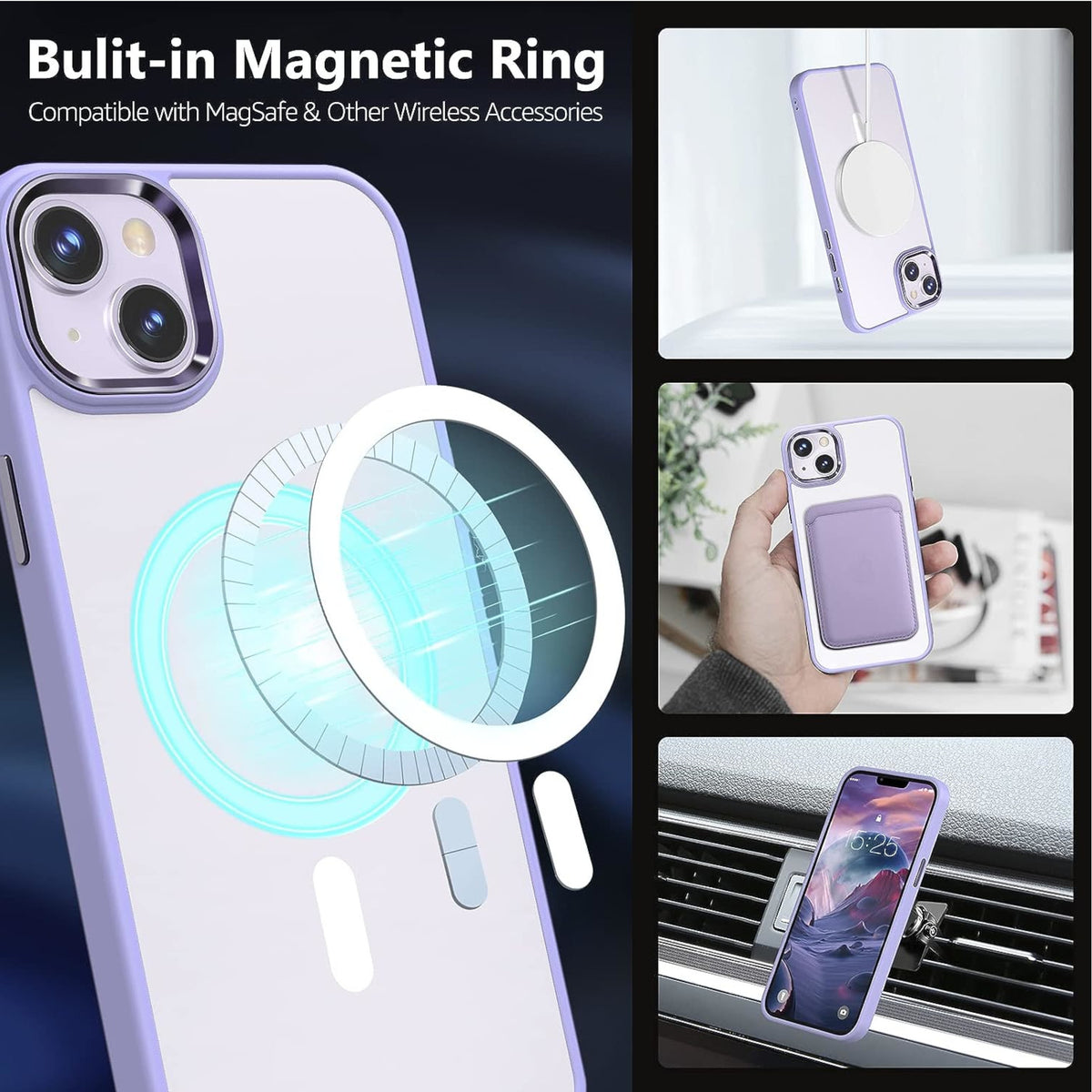 Phone Case Cover for Apple iPhone 17E /iPhone 16E Hybrid Strong Magnetic Circle Slim Fit Translucent Matte Back TPU Shockproof Design Cover