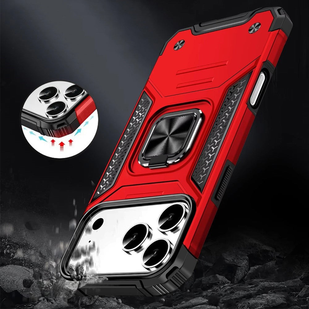 Phone Case for Apple iPhone 18 Pro Magnetic Car Mount Hybrid Ring Stand Shockproof Rugged Grip Armor Heavy Duty Protective TPU Durable Cover