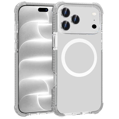 Phone Case for Apple iPhone 18 Pro/ 17 Pro Acrylic Magnetic Circle Transparent Shockproof Frame Hybrid 2.5mm Tough Clear Drop Protection Slim Durable Cover