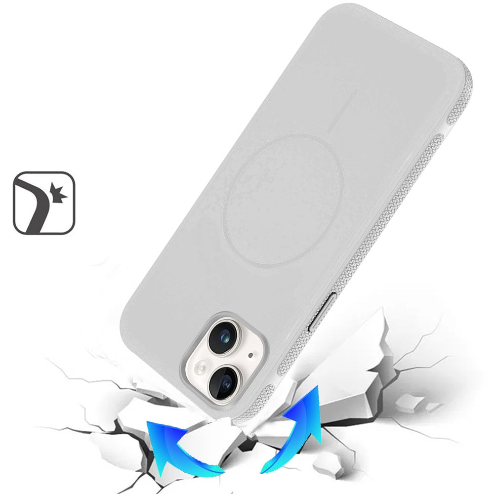 For Apple iPhone 15 Pro Max Super Magnetic Premium Edged Core Matte Thick Hybrid Drop Protection Shockproof Design Case Cover Clear