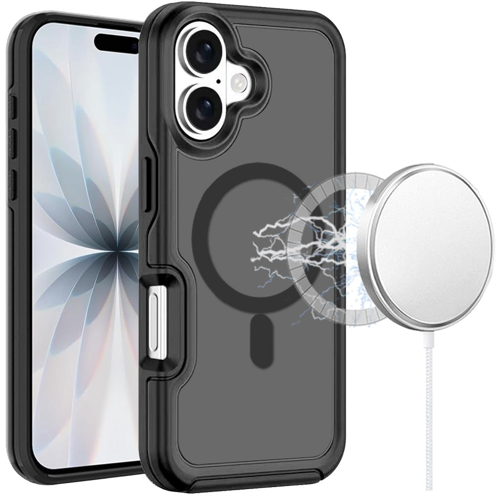 For Apple iPhone 17 (6.3") Slim & Durable Compatible with MagSafe Hybrid Shockproof Glossy Oil Protective Dual Layer TPU + PC Case Cover