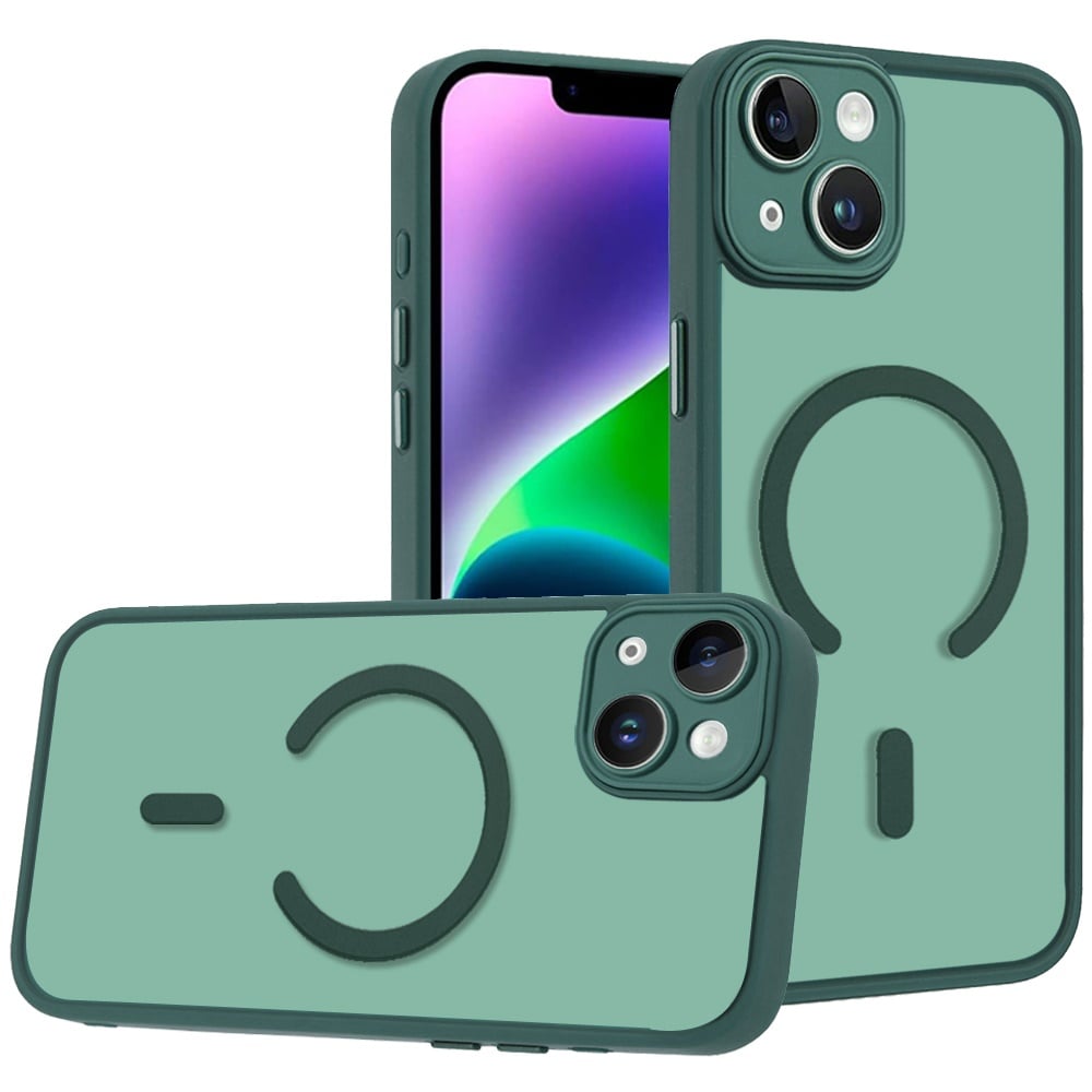 Phone Case for Apple iPhone 14 /iPhone 13 Matte Frosted Magnetic Back Hybrid Hard PC Soft TPU Camera Protection Slim Shock Absorbing Anti Fingerprint Cover